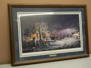 lot 11 image: Winter Wonderland By Terry Redlin- Signed & Numbered 2874  29500 WCOA - PROFESSIONALY FRAMED - ABSOLUTELY FANTASTIC PIECE - APPROX 32 By 23 - SEE PICTURES