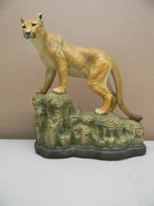 lot 12 image: RARE VINTAGE LIMITED EDITION 1031 of 2500 COUGAR STATUE HEAVY RESIN - FANTASTIC PIECE - APPROX 13 By 12 - SEE PICTURES