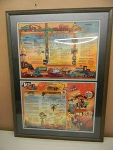 lot 19 image: VINTAGE AMOCO IOWA 80 TRUCK STOP PROFESSIONALY FRAMED MENU BOARD - GREAT PIECE  - APPROX 31 By 42 - SEE PICTURES
