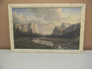 lot 24 image: Vintage 1989 United States Commemorative Fine Art Gallery El Capitan - PROFESSIONALY FRAMED - COOL PIECE  - APPROX 26 By 17 - SEE PICTURES