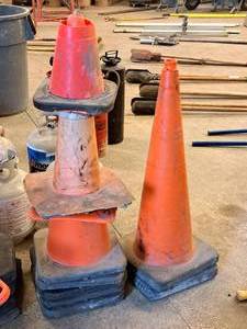lot 84 image: Lot of (7) Plastic Safety Cones