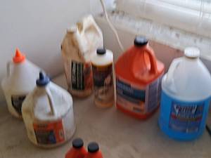 lot 285 image: Krystal Kleer Windshield Washer Fluid 1-Gallon, Prosoco Sure Klean 600 Masonry Cleaner 1-Gallon, Keson ProChalk Marking Chalk, Bon Tool Co #14-432 Fluorescent Orange Marking Chalk 1-Gallon