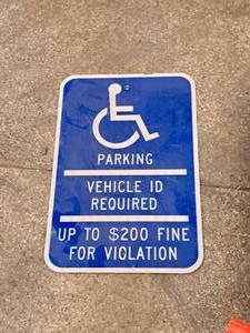 lot 315 image: Handicapped Parking Metal Sign