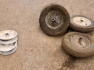 lot 337 image: Lot of (6) 8-12 Assorted Utility Rims and Tires