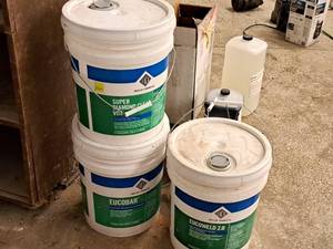 lot 344 image: Euclid Chemical Super Diamind Clear Vox, Eucobar, Eucoweld 2.0 (partial pails)