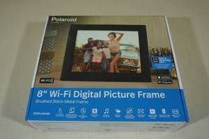 lot 39 image: Polaroid 8 Wi-Fi Digital Picture Frame -Brushed Black Metal Frame