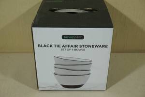 lot 119 image: Set of 4 Black Tie Affair Stoneware Bowls