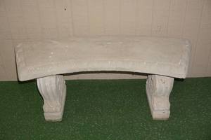 lot 125 image: Curved Concrete GardenPatio Bench
