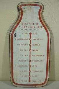 lot 197 image: Recipe For Happy Life Metal Sign