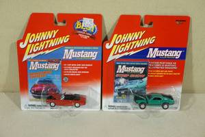 lot 221 image: 2 Johnny Lightning Die Cast Cars - Mustang Illustrated