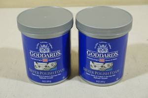 lot 85 image: Two 18oz Goddards Silver Polish Foam