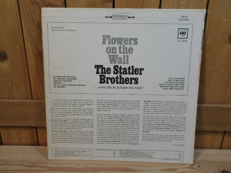 lot 101 image: The Statler Brothers - Flowers on the Wall - 1966 - Vinyl Record