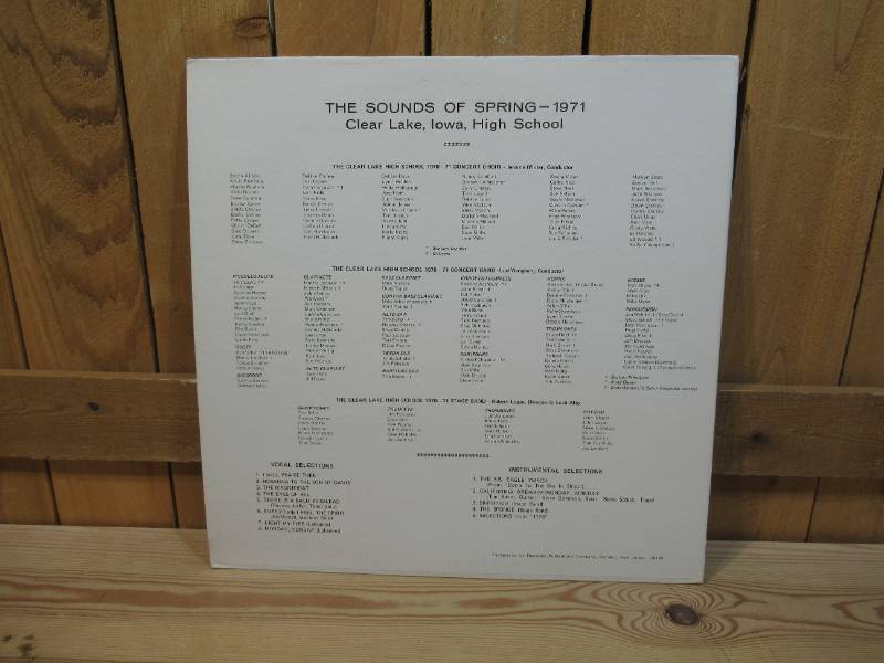 lot 382 image: Sounds of Spring - Clear Lake, Iowa, High School - 1971 - Vinyl Record