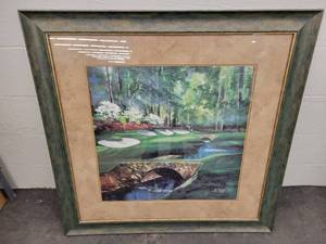 lot 76 image: 2001 Augusta 13th Hole Artist Bobby Sikes Signed and Framed Print
