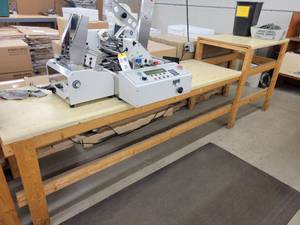 lot 29 image: 2-Tier Work Table - Contents NOT Included
