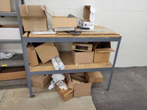 lot 91 image: Wood  Steel Shelving Section - Approx. 24 x 48 x 36 Tall - Contents NOT Included