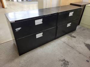 lot 35 image: (2) Black Lateral File Cabinets