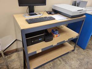 lot 104 image: Wood  Steel Shelving Section - Approx. 24 x 48 x 36 Tall - Contents NOT Included