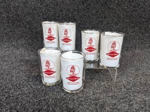 lot 514 image: (6) Vintage Grain Belt 8oz Beer Glasses - New Old Stock