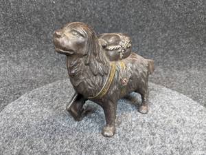 lot 509 image: Cast Iron St. Bernard Coin Bank  Still Bank