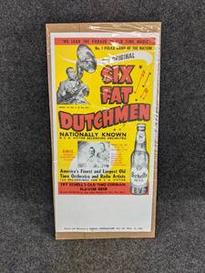 lot 517 image: The Original Six Fat Dutchmen Music Poster - Sponsored by Shells Beer New Ulm, MN