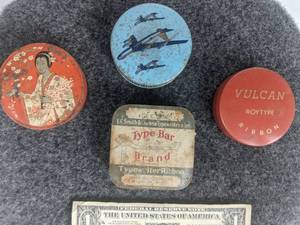 lot 572 image: Lot of (4) Vintage Typewriter Ribbon Tins