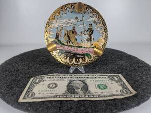 lot 577 image: Vintage Don Quixote & Sancho Panza-themed Brass Ash Tray