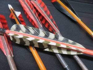 lot 39 image: 7 WOODEN ARROWS