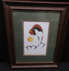 lot 56 image: FRAMED AND MATTED PRINT BY GARNET TOBACCO.