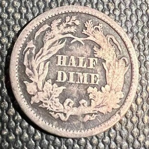 lot 06 image: 1872 US SEATED LIBERTY HALF DIME