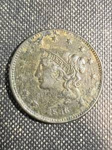 lot 16 image: 1836 US LARGE CENT XF DETAILS SCRATCHED CORRODED
