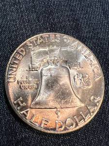 lot 27 image: 1956 US FRANKLIN HALF DOLLAR BLAZING BU-UNC