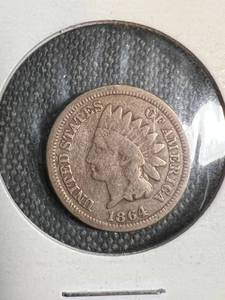 lot 31 image: 1864 CN US INDIAN HEAD CENT VG