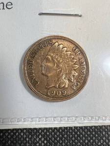 lot 41 image: 1909 INDIAN HEAD CENT CLOSER TO XF THAN FINE