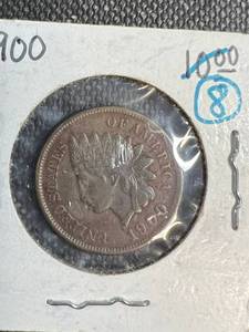 lot 59 image: 3 INDIAN HEAD CENTS 1900 1901 1902 VF-AU