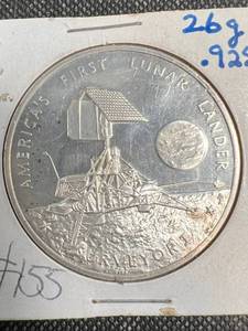 lot 89 image: 26gram (SILVER DOLLAR SIZE) 92.5% SILVER NASA ROUND