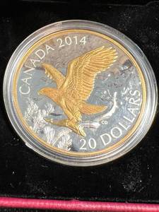 lot 99 image: 2014 CANADA $20 PERCHED EAGLE 1 OZ .999 FINE SILVER