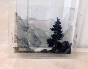 lot 3 image: Large Wood Crate of Vintage Glass Color Separation Plates and Negatives