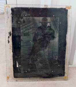 lot 4 image: Large Wood Crate of Vintage Glass Color Separation Plates and Negatives