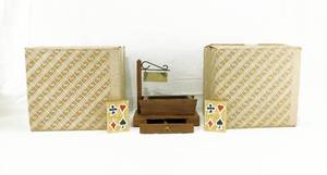 lot 10 image: Lot of 2 Vintage 1960s Double Deck Playing Card Desk Sets