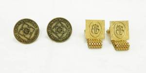 lot 6 image: Lot of 2 Pairs of Vintage 75th Anniversary and 14K Cufflinks