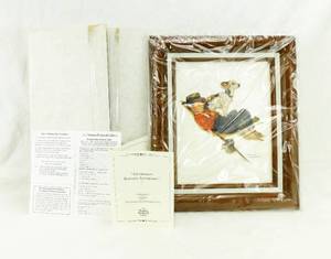 lot 43 image: Vintage 1997 The Norman Rockwell Family Trust Numbered Adventures Between Adventures Framed Print