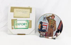 lot 44 image: Vintage 1992 Lenox Norman Rockwells Boy Scout Cant Wait Proof Plate