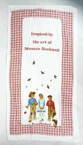 lot 175 image: Vintage Norman Rockwell Young Mans Fancy 3 Towel Set