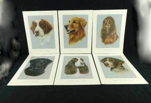 lot 3 image: Lot of 6 Vintage Carnation Collection Dog Portraits by Glenna Hartmann