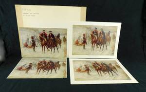 lot 19 image: Lot of 17 Vintage Jean Leon Gerome Ferris Washington and Lafayette at Valley Forge Prints