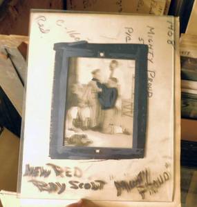 lot 18 image: Large Wood Crate of Vintage Glass Color Separation Plates and Negatives