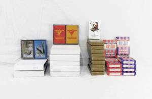 lot 155 image: Lot of 32 Vintage Playing Card Decks Including Maass, Iowa State Cyclones, The Norman Rockwell Museum, and Ruxton