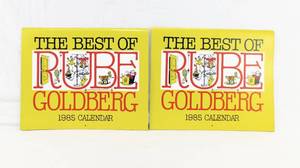 lot 192 image: Set of 2 Vintage 1985 2030 The Best of Rube Goldberg Calendars