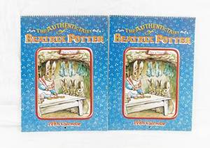 lot 194 image: Set of 2 Vintage 1986 2025 The Authentic Tales of Beatrix Potter Calendars
